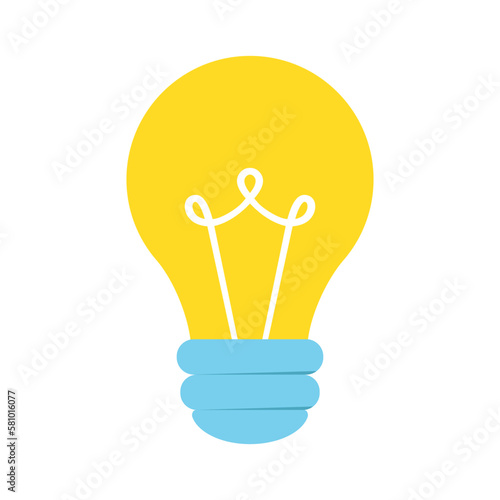 Idea lamp icon. Flat style.