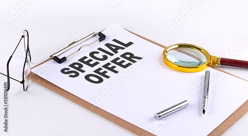 Wallpaper Mural SPECIAL OFFER text on clipboard on white background, business concept Torontodigital.ca