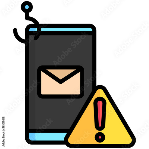 phishing or data leak, stolen phone with message icon