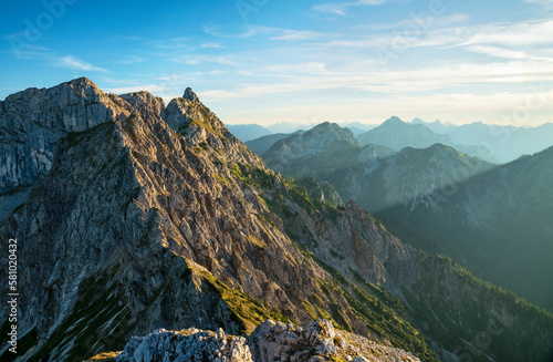 Wallpaper Mural View from Geiselstein to rocky mountains at a beautiful evening in summer. Ammergau Alps, Bavaria, Germany Torontodigital.ca