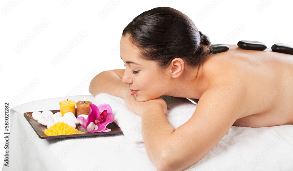 Young attractive woman getting spa massage Young attractive woman getting spa massage