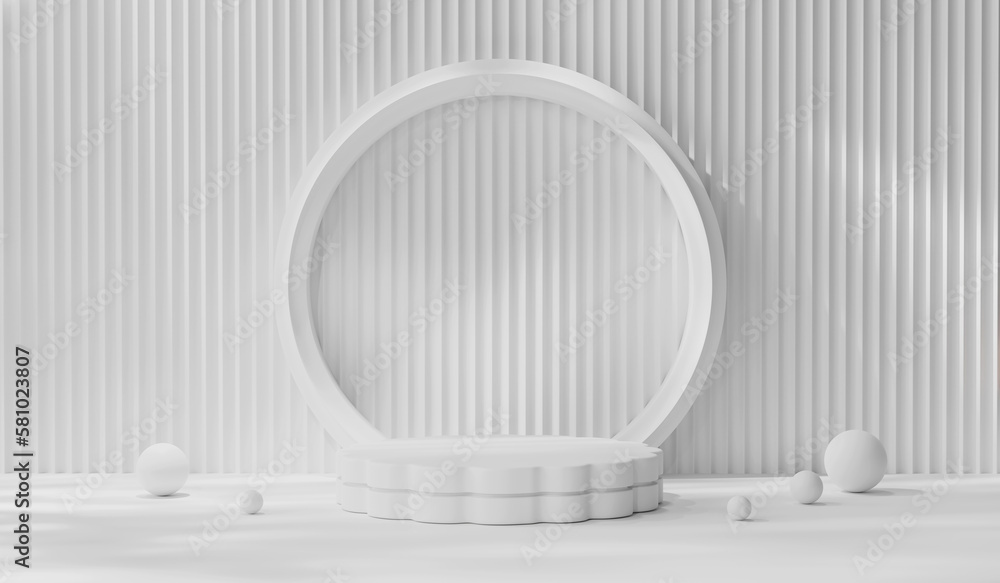 Abstract Minimal Modern White Podium Platform For Product Display Showcase 3D Rendering Abstract Minimal Modern White Podium Platform For Product Display Showcase 3D Rendering