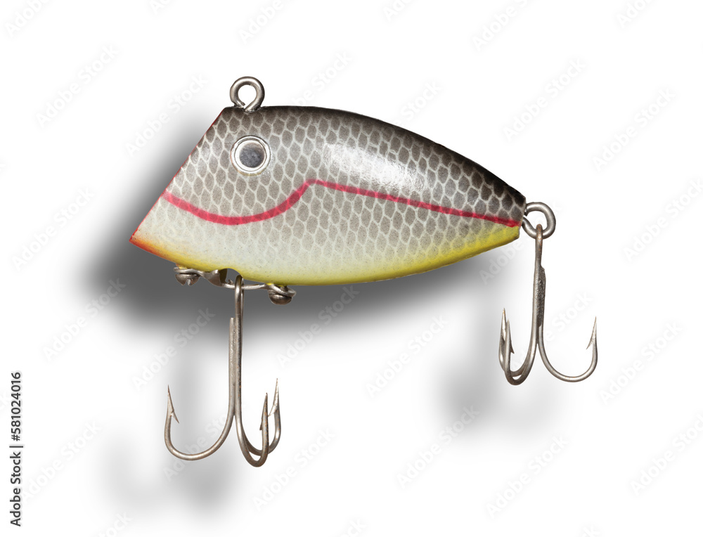 Shadow behind a crankbait with a flat face for workind different depth water Shadow behind a crankbait with a flat face for workind different depth water