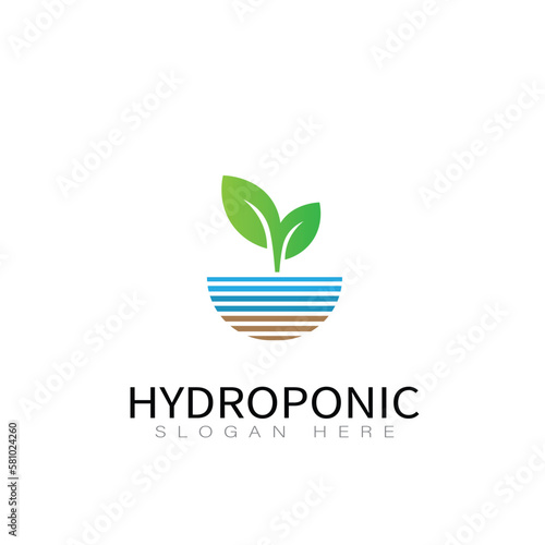 Hydroponic Vegetable Logo Design Vector