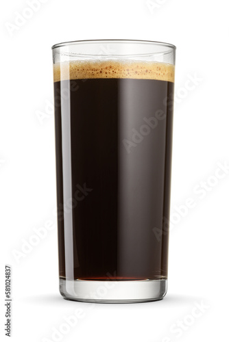 Coffee americano in a transparent glass isolated on white.