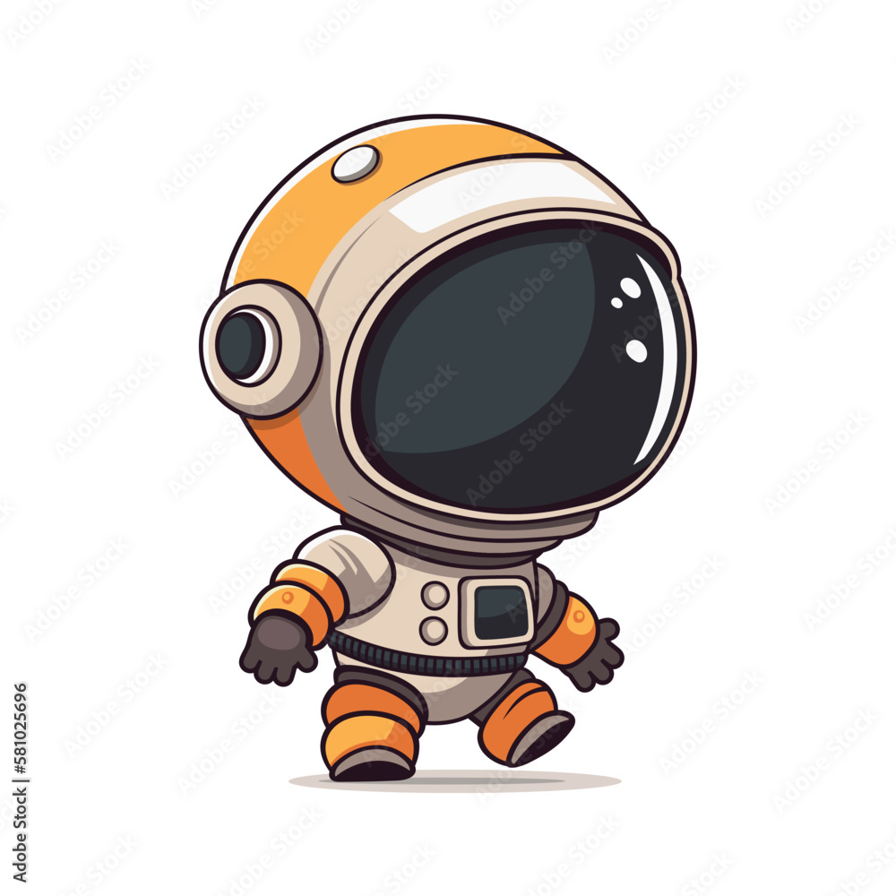 Cute Cartoon Astronaut Isolated on White Background. Vector Cute Cartoon Astronaut Isolated on White Background. Vector