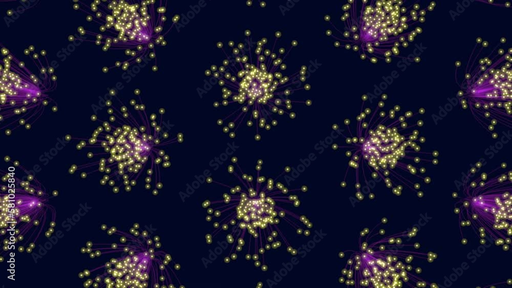 Neon sphere pattern with glitters and lines on black gradient, motion abstract corporate, cyber and futuristic style background Neon sphere pattern with glitters and lines on black gradient, motion abstract corporate, cyber and futuristic style background