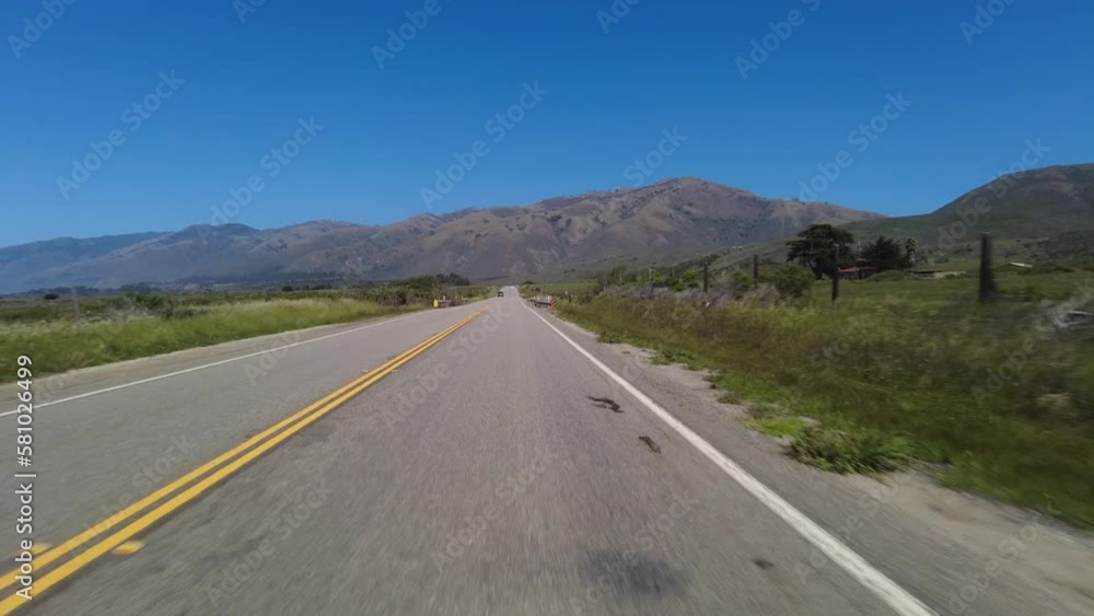 Big Sur Pacific Coast Highway Northbound 2 San Simeon to Ragged Point 11 Front View Multi Camera Driving Plate California USA Big Sur Pacific Coast Highway Northbound 2 San Simeon to Ragged Point 11 Front View Multi Camera Driving Plate California USA