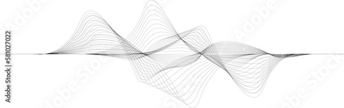 Abstract flow lines background . Fluid wavy shape .Striped linear pattern . Music sound wave . Vector illustration