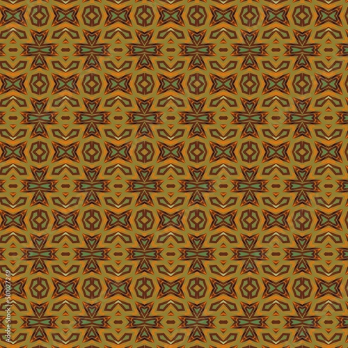 retro yellow monochrome geometric pattern. vintage eastern textile fabric background. old style graphic illustration. 