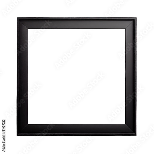 Obraz na płótnie Black wooden square picture frame on transparent background, Generative AI w salonie