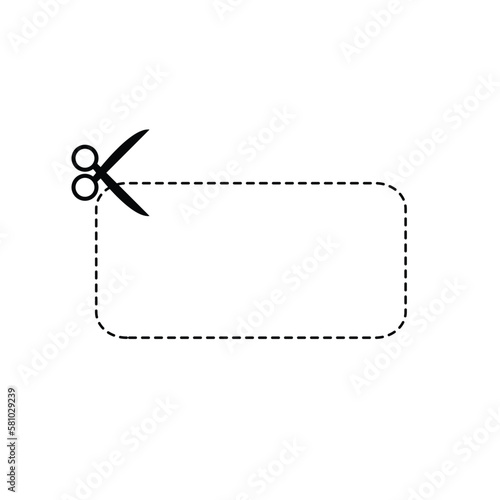 Scissors cut rectangular frame coupon