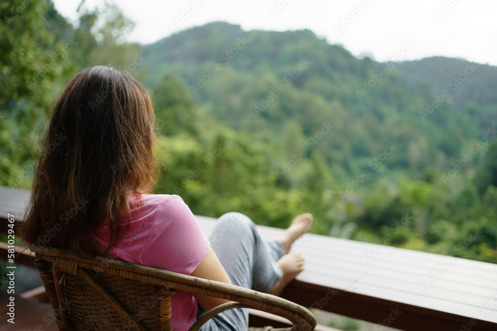 Summer mountains with sunset view of nature cliff mountain. Woman travel tourist alone morning freedom and happiness. Summer mountains with sunset view of nature cliff mountain. Woman travel tourist alone morning freedom and happiness.