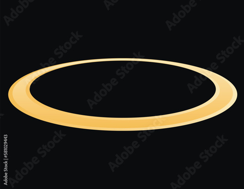 Golden round halo. Yellow circle for bright decorating holiness