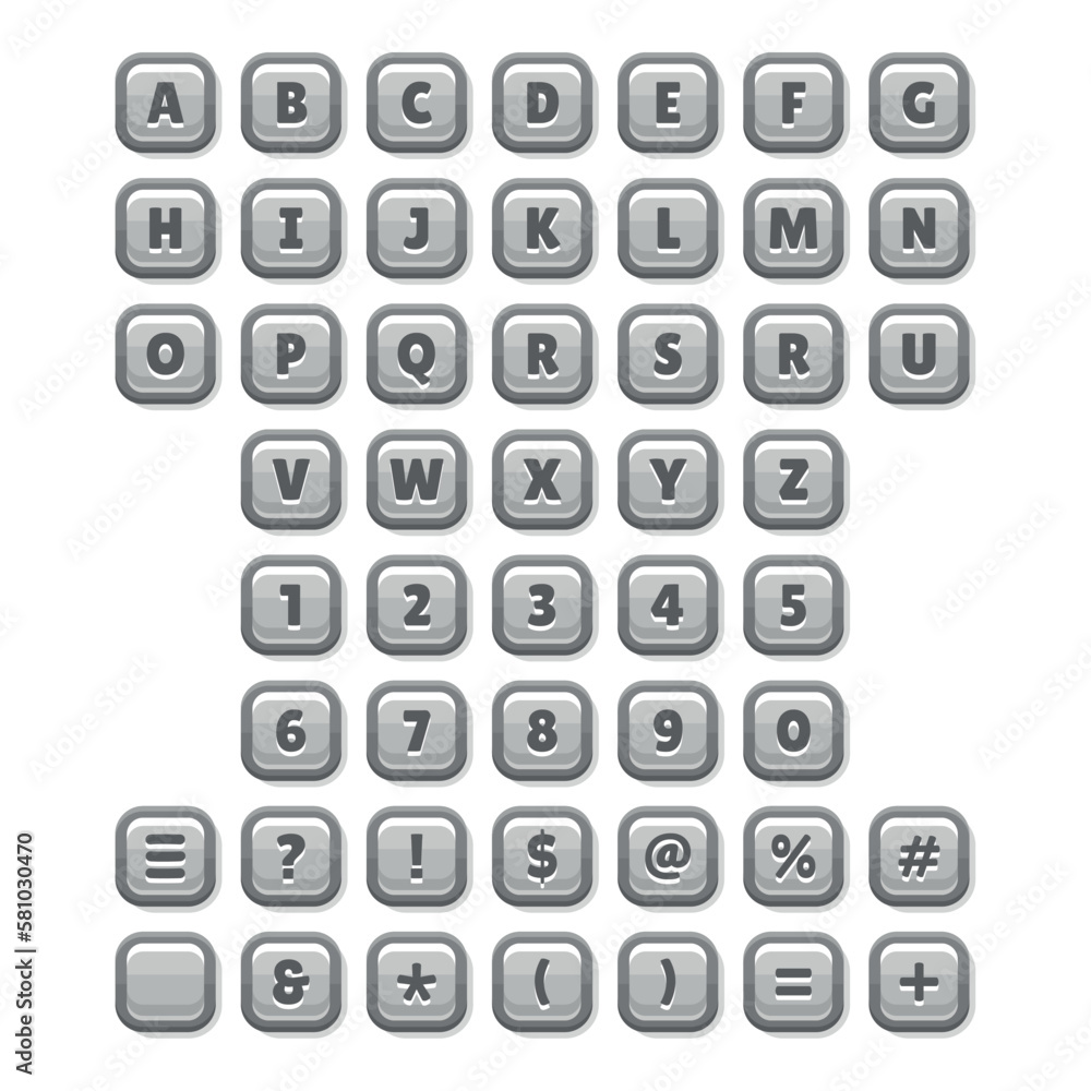 Casual Game UI Kit Buttons Set. Cartoon Style. Vector Casual Game UI Kit Buttons Set. Cartoon Style. Vector