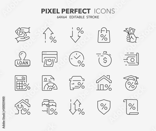 loan thin line icons