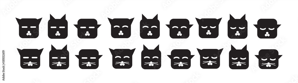 Simple and funny cat sign or symbol