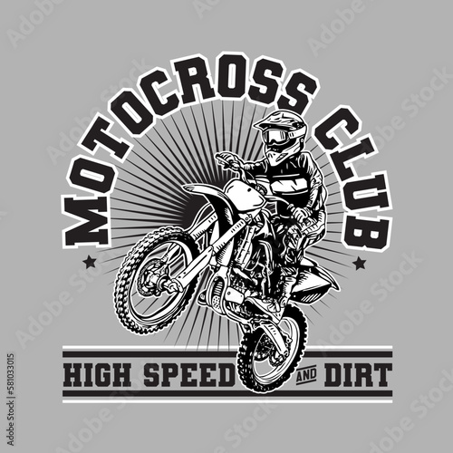 Motocross Club High Speed Dirt Emblem Logo Design