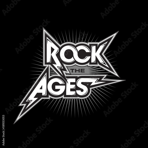 Rock the Ages Typography Lettering Metal Band Style