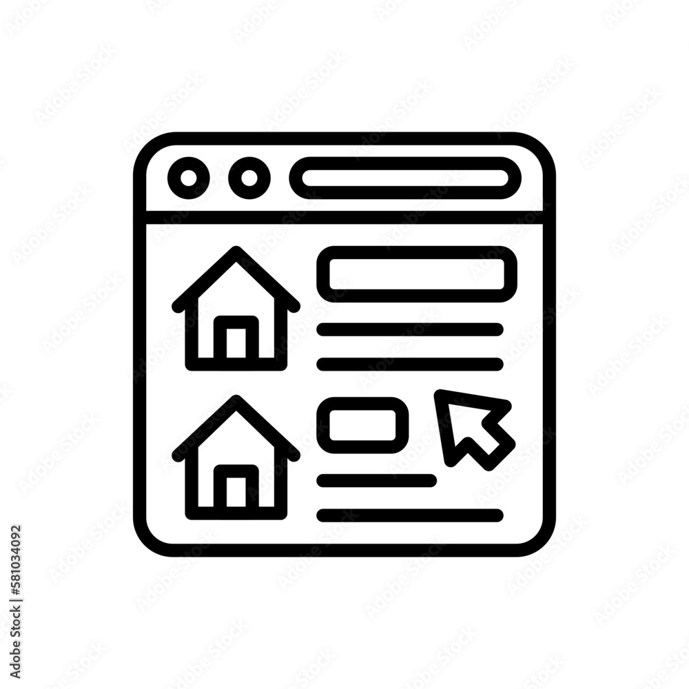 Real Estate Website icon in vector. Illustration Real Estate Website icon in vector. Illustration