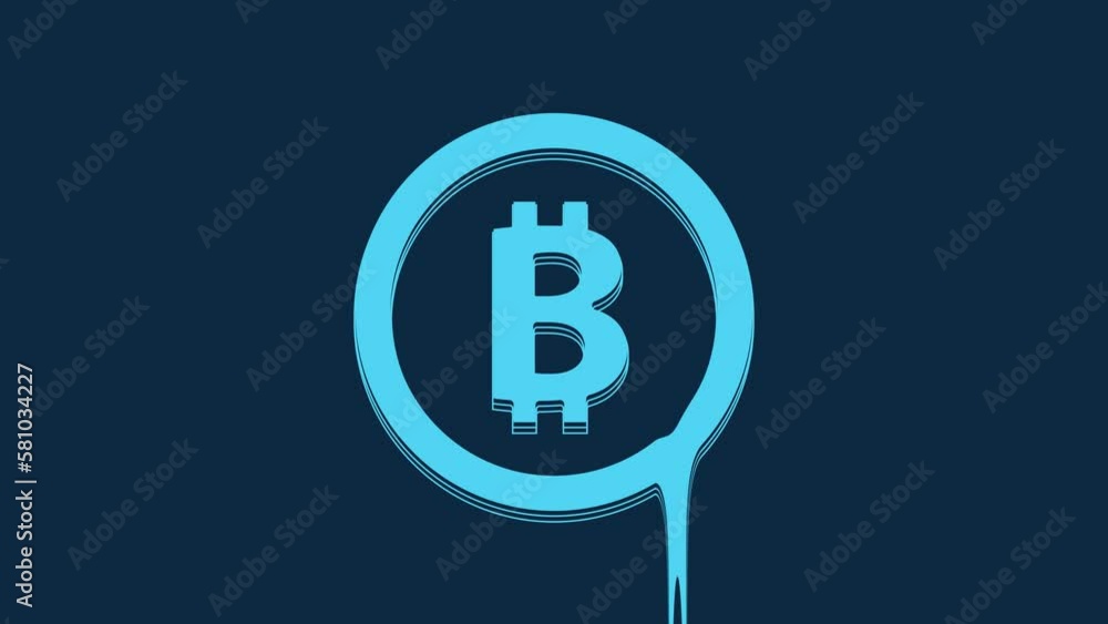 Blue Cryptocurrency coin Bitcoin icon isolated on blue background. Physical bit coin. Blockchain based secure crypto currency. 4K Video motion graphic animation Blue Cryptocurrency coin Bitcoin icon isolated on blue background. Physical bit coin. Blockchain based secure crypto currency. 4K Video motion graphic animation