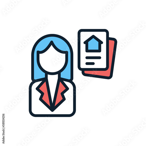 Women Agent icon in vector. Illustration