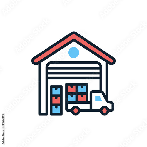 Warehouse icon in vector. Illustration