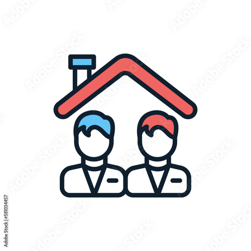 Co-living icon in vector. Illustration