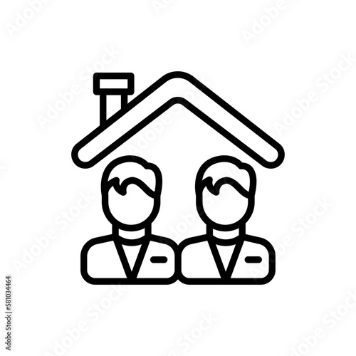 Co-living icon in vector. Illustration