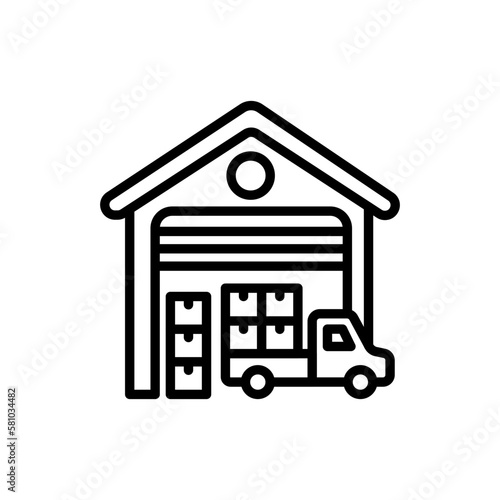 Warehouse icon in vector. Illustration