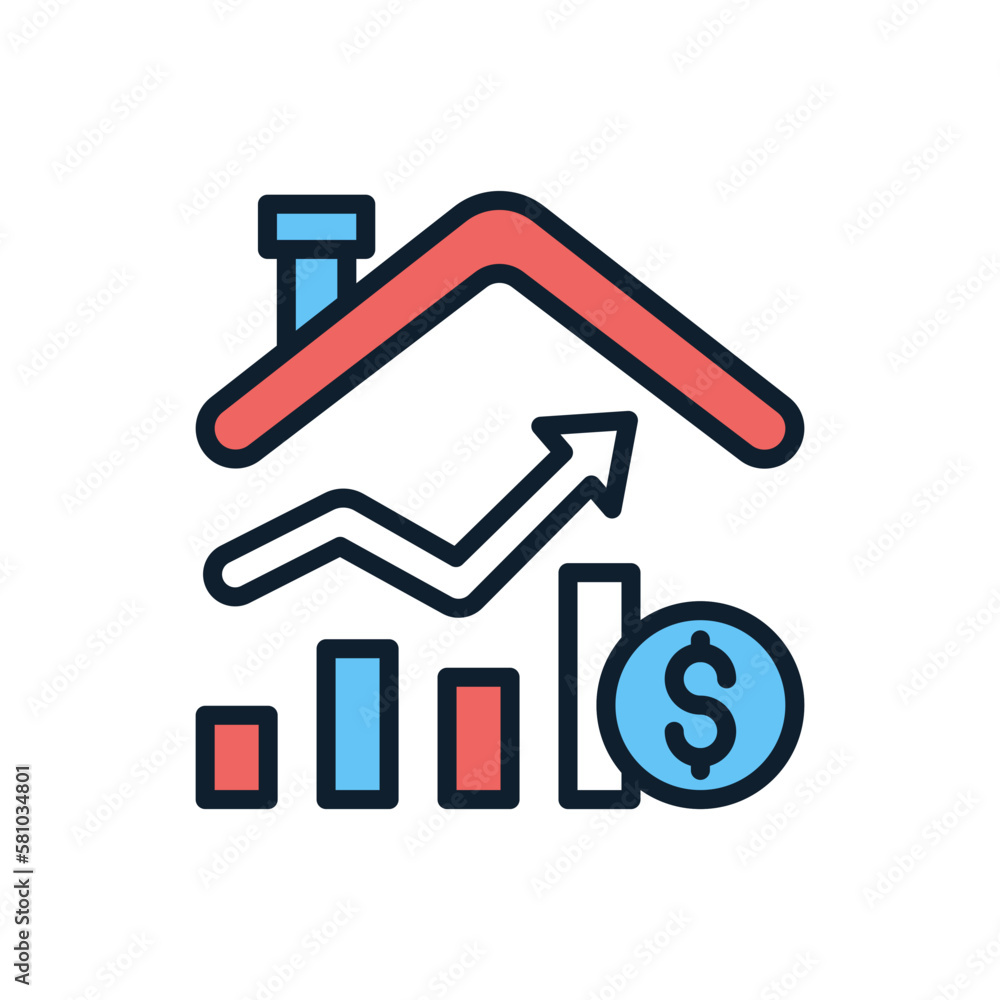 Market Growth icon in vector. Illustration Market Growth icon in vector. Illustration