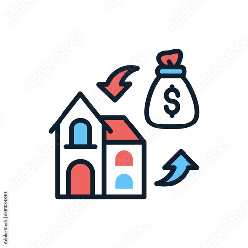 Refinancing icon in vector. Illustration