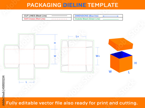 Explasion Box, Storage Box Dieline Template