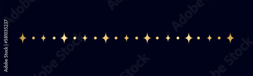 Gold celestial separator. Ornate boho mystic divider decorative element