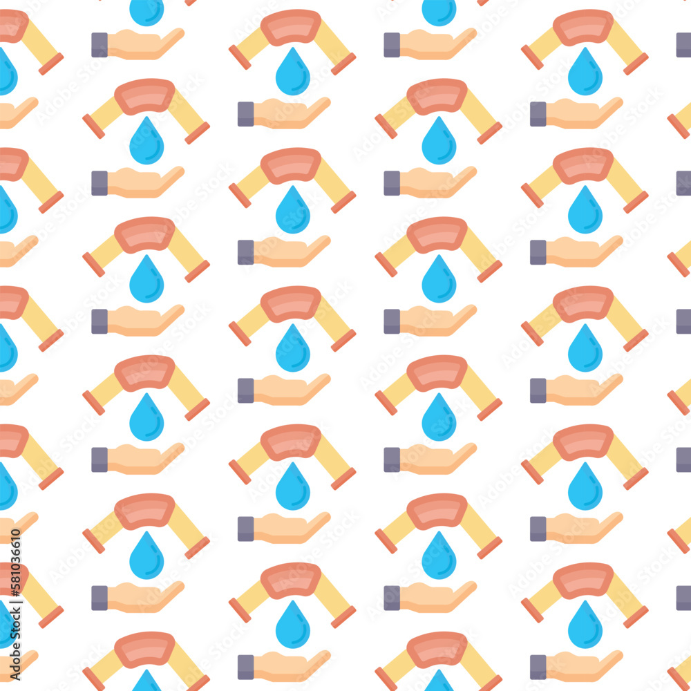 Fototapeta premium water elements multiple use vector pattern