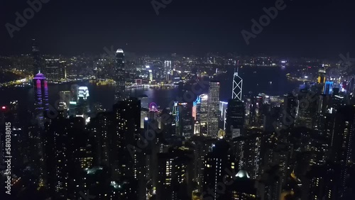 Wallpaper Mural Wide Angle: Downtown Hong Kong Lit up at Night  Torontodigital.ca