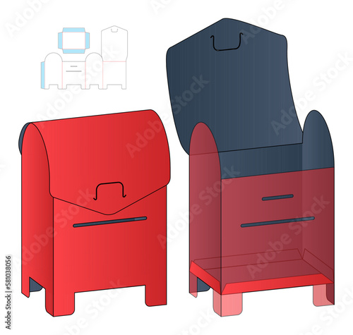 Box packaging die cut template design. 3d mock-up