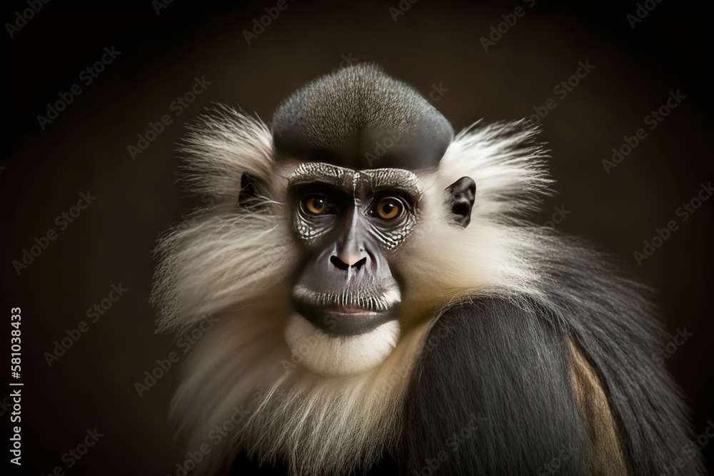Sykes' monkey (Cercopithecus albogularis), also known as the white-throated monkey or Samango monkey, is an Old World monkey found between Ethiopia and South Africa, AI generated Sykes' monkey (Cercopithecus albogularis), also known as the white-throated monkey or Samango monkey, is an Old World monkey found between Ethiopia and South Africa, AI generated