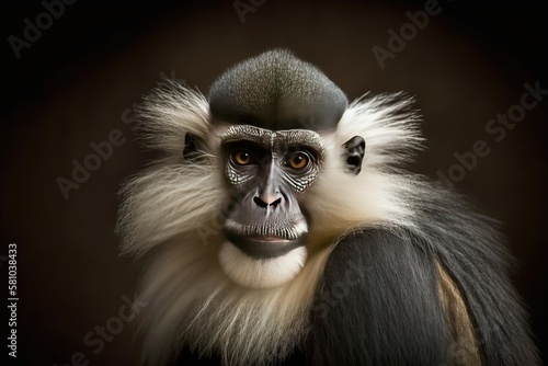 Sykes' monkey (Cercopithecus albogularis), also known as the white-throated monkey or Samango monkey, is an Old World monkey found between Ethiopia and South Africa, AI generated