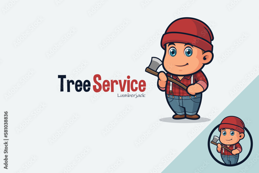 Cute Lumberjack Carrying an Axe Cute Lumberjack Carrying an Axe