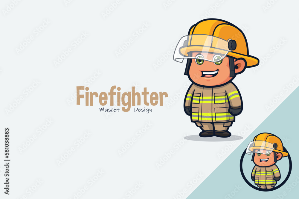 Cute Firefighter in Full Gear Cute Firefighter in Full Gear