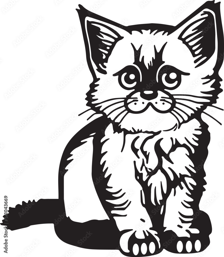 Cute Cat, SVG Vector Illustration Cute Cat, SVG Vector Illustration