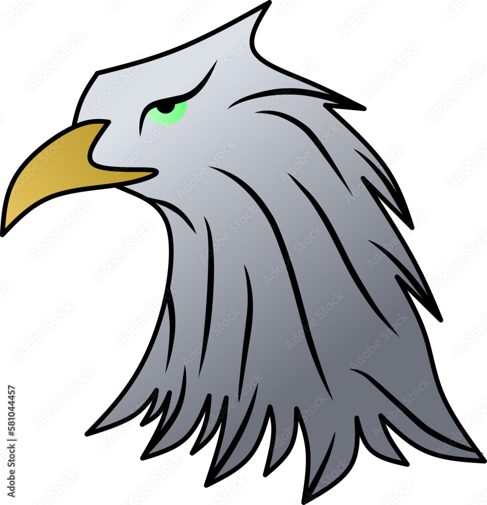 Bald eagle icon for predator animal design. Clip art of eagle for