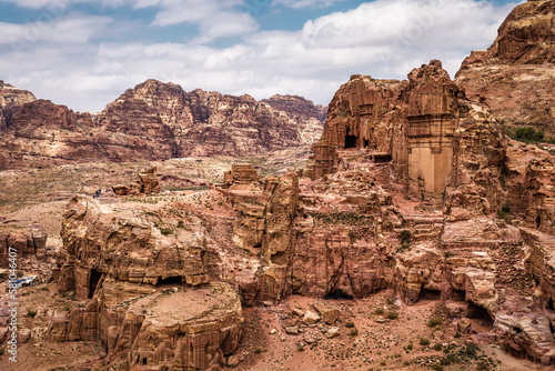 Temples and tombs in the city of Petra. Jordan, ancient architecture