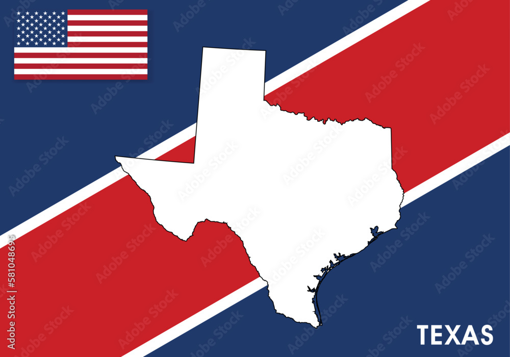 Texas - USA, United States of America Map vector template. white color ...