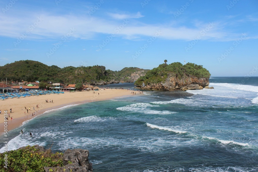 beach with sky in gunung kidul area Central Java