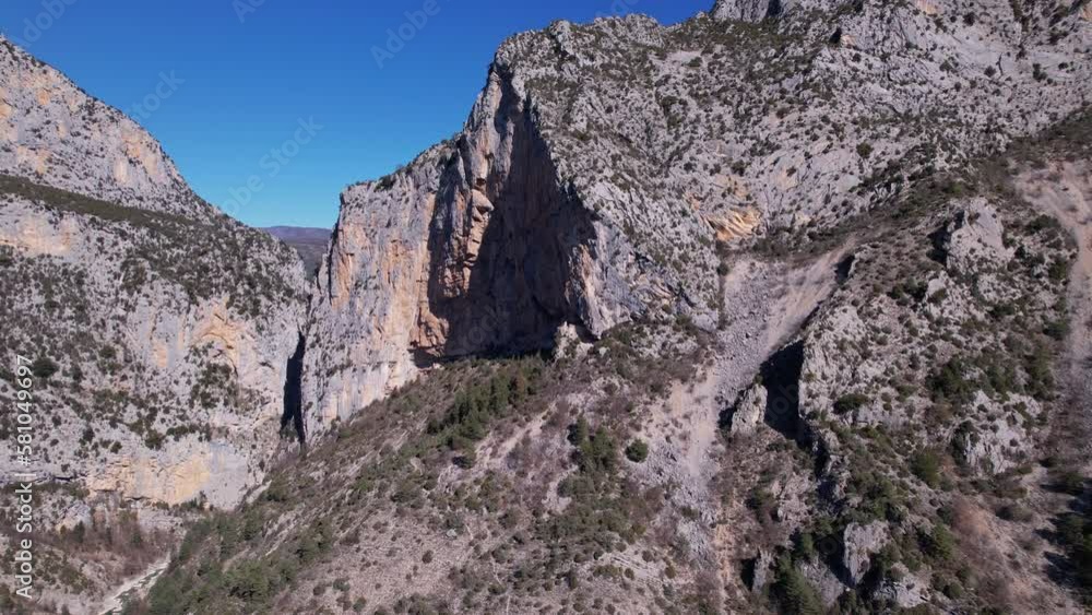 The troglodyte fortress of Aiglun in France filmed by drone The troglodyte fortress of Aiglun in France filmed by drone