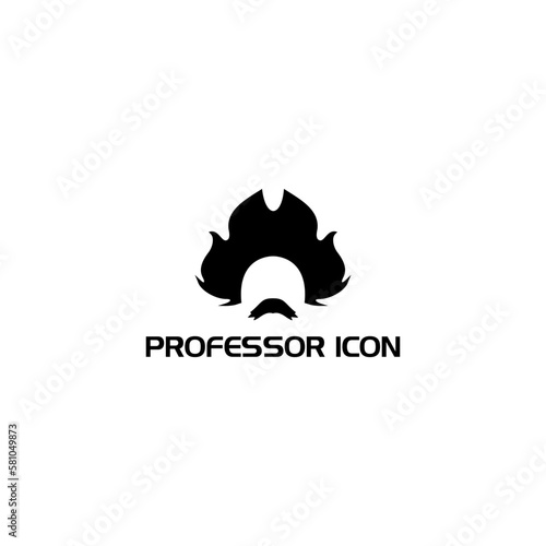 Old man logo. Professor scientist icon isolated on white background