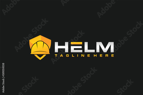 logo shield construction helmet