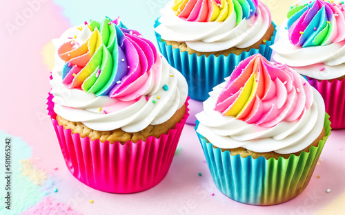 Colorful Cupcake Generative AI